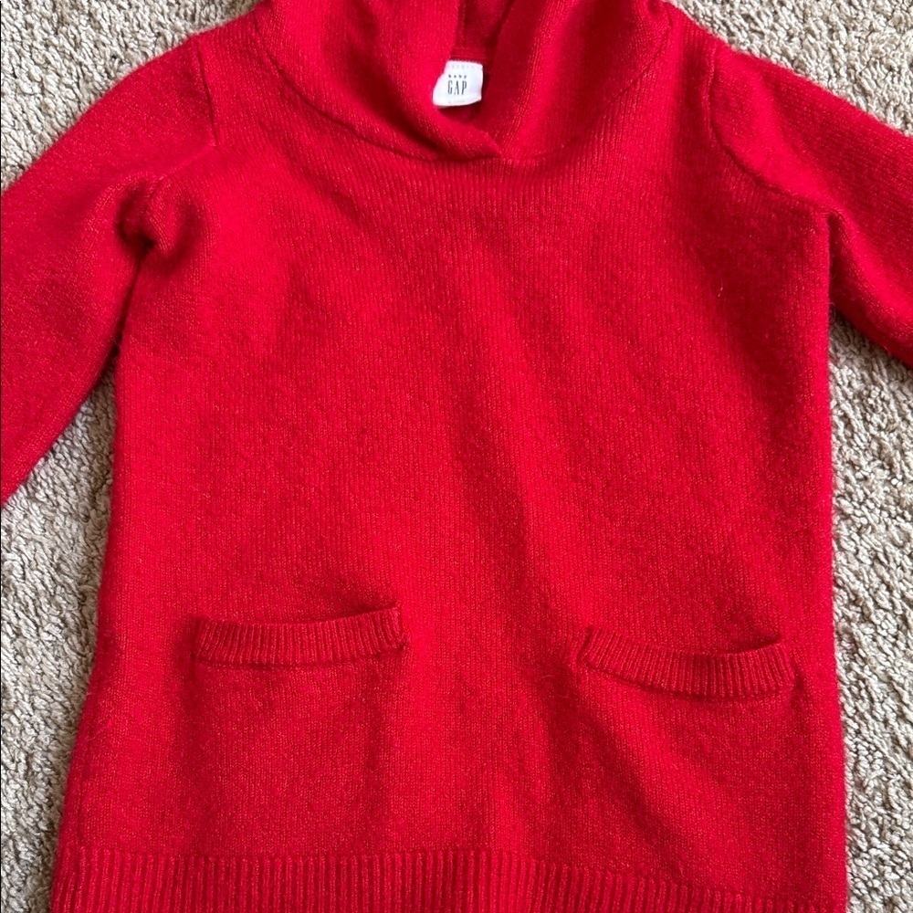 GAP Bright Red toddler Hooded Sweater - Picture 3 of 3